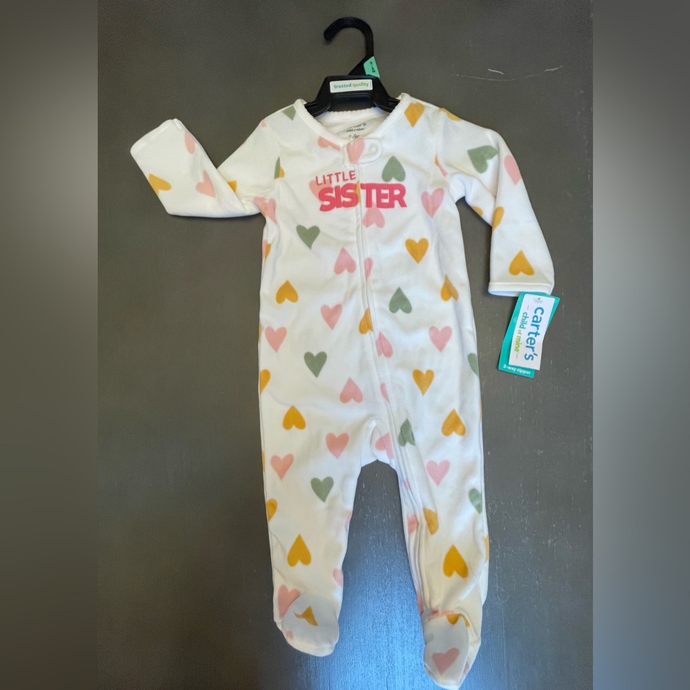 Carter's Little Sister Heart Print Footie